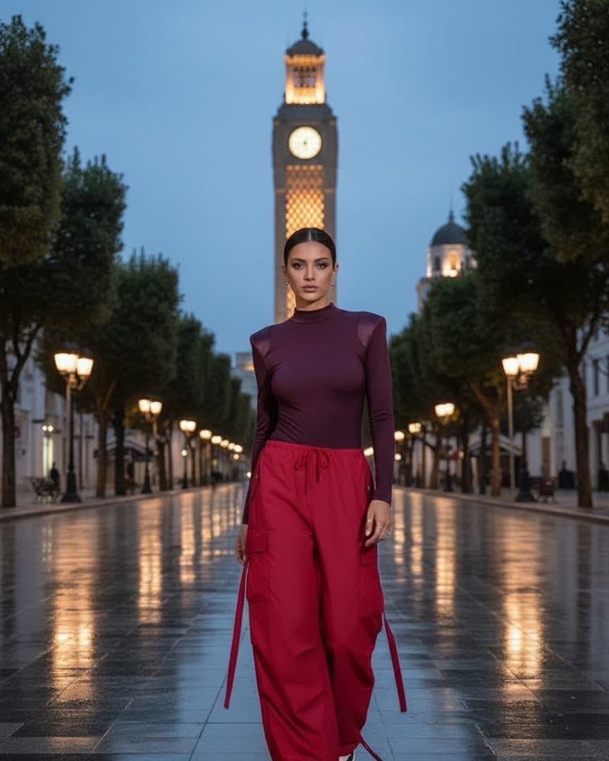 Pantalon Parachute, Rouge (3/3)