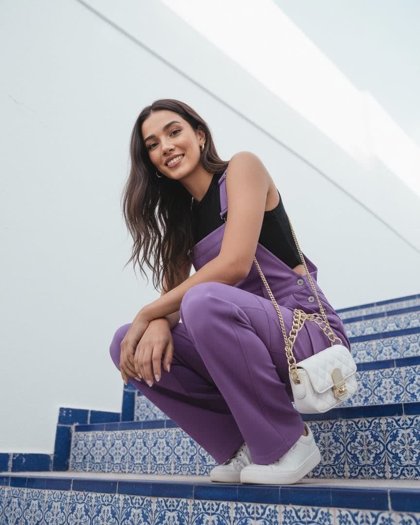 Salopette Cargo, Violet (4/8)