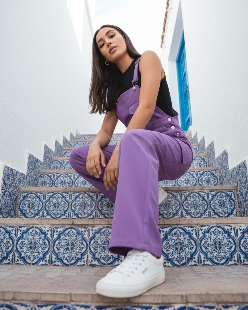Salopette Cargo, Violet (5/8)
