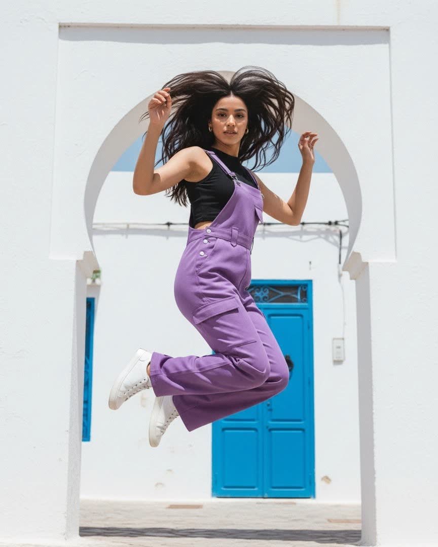 Salopette Cargo, Violet (6/8)