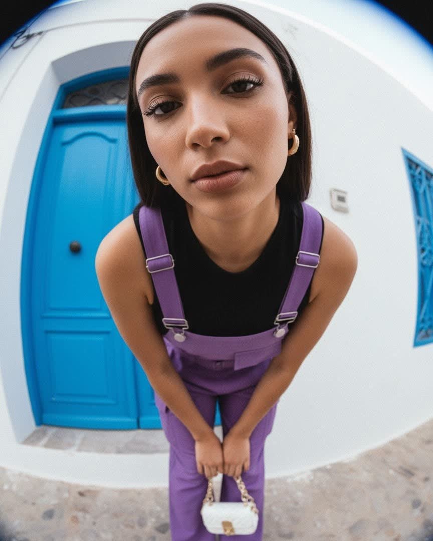 Salopette Cargo, Violet (7/8)